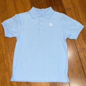 Boys blue polo shirt with embroidered bunny sizes 6 & 10 NWOT